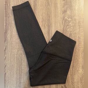 Lululemon Align high rise pant 25” Black. Size 6. Ripple Emboss Black.